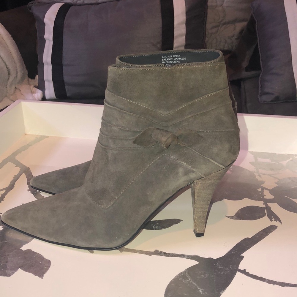 Grey suede ankle boots